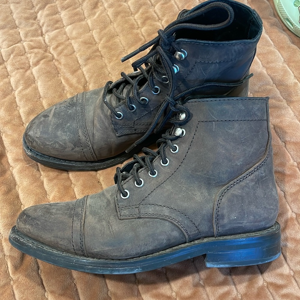 Thursday Lace up brown leather boots